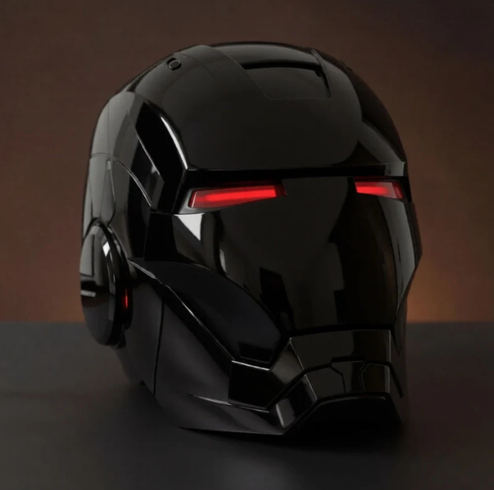 Hełm Iron Man MK5 Gloss Black z Jarvisem – sterowanie głosowe, pilotem i dotykiem