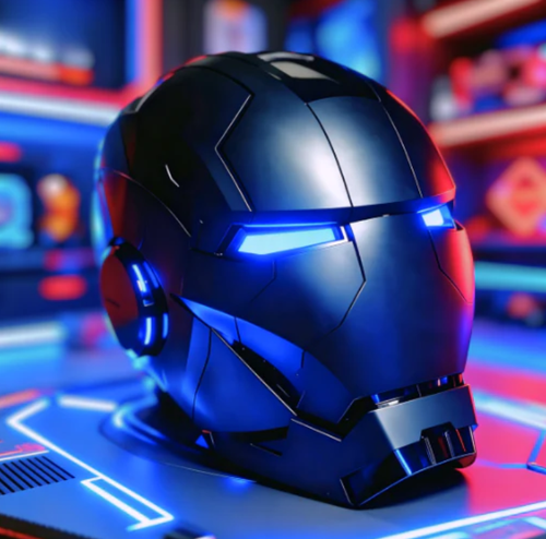 Hełm Iron Man MK5 Matt Black z Jarvisem – sterowanie głosowe, pilotem i dotykiem