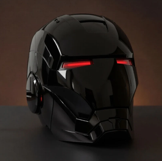 Hełm Iron Man MK5 Gloss Black z Jarvisem – sterowanie głosowe, pilotem i dotykiem